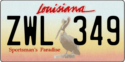 LA license plate ZWL349