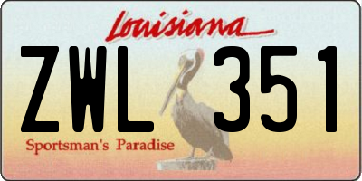 LA license plate ZWL351