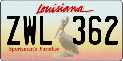 LA license plate ZWL362