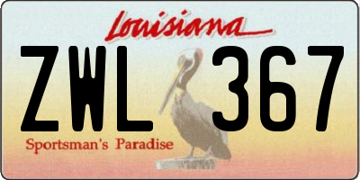 LA license plate ZWL367