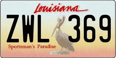 LA license plate ZWL369