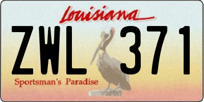 LA license plate ZWL371