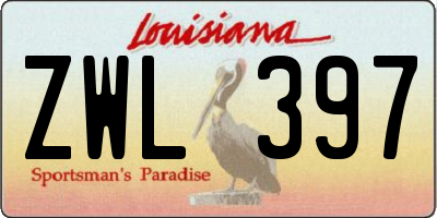 LA license plate ZWL397