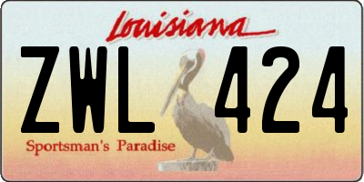 LA license plate ZWL424