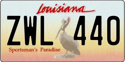 LA license plate ZWL440