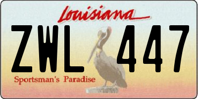 LA license plate ZWL447