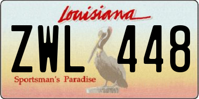 LA license plate ZWL448