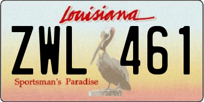 LA license plate ZWL461