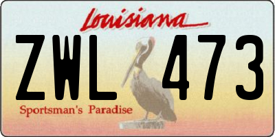 LA license plate ZWL473