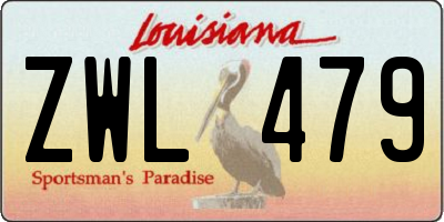 LA license plate ZWL479