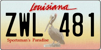 LA license plate ZWL481