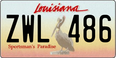 LA license plate ZWL486