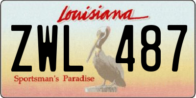 LA license plate ZWL487