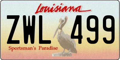 LA license plate ZWL499