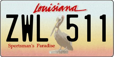 LA license plate ZWL511