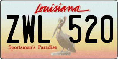 LA license plate ZWL520