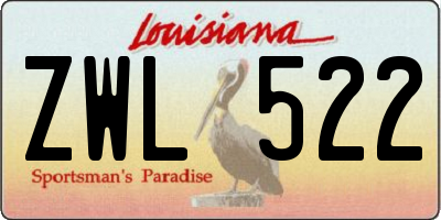 LA license plate ZWL522
