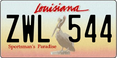 LA license plate ZWL544