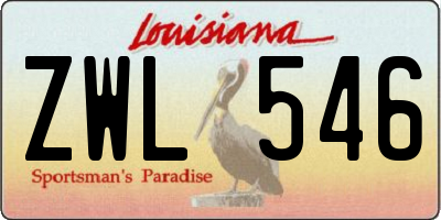 LA license plate ZWL546