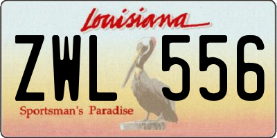 LA license plate ZWL556