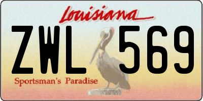 LA license plate ZWL569