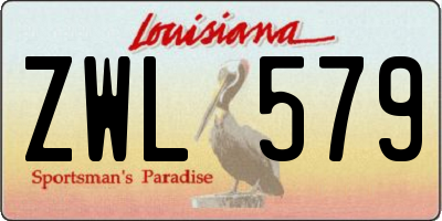 LA license plate ZWL579