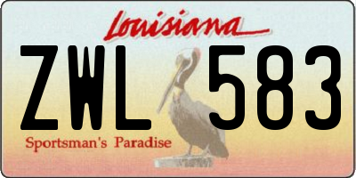 LA license plate ZWL583