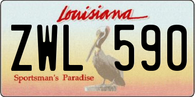 LA license plate ZWL590