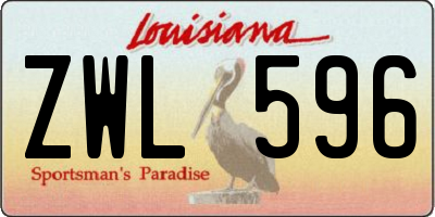 LA license plate ZWL596