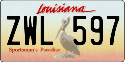 LA license plate ZWL597