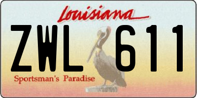 LA license plate ZWL611