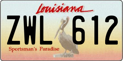 LA license plate ZWL612