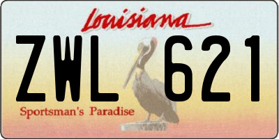LA license plate ZWL621