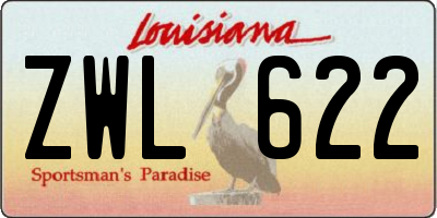 LA license plate ZWL622