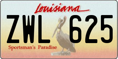 LA license plate ZWL625