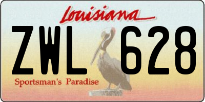 LA license plate ZWL628