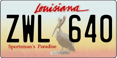 LA license plate ZWL640