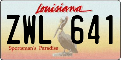 LA license plate ZWL641