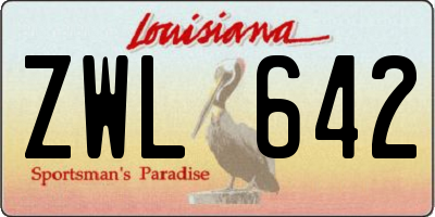 LA license plate ZWL642