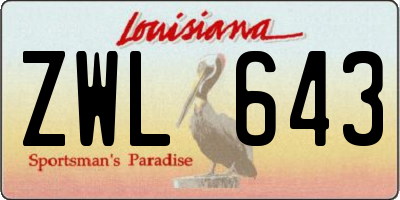 LA license plate ZWL643