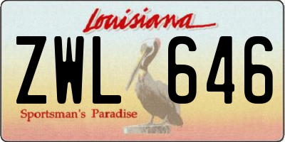 LA license plate ZWL646