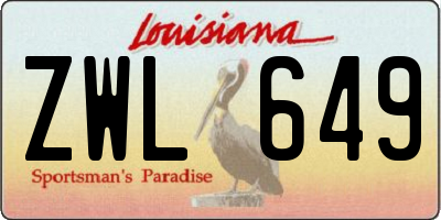 LA license plate ZWL649