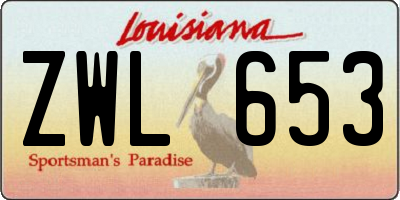 LA license plate ZWL653