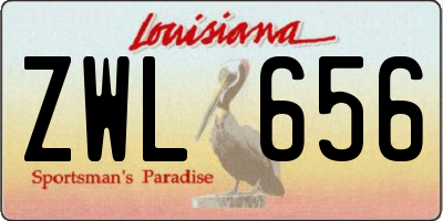 LA license plate ZWL656
