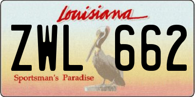 LA license plate ZWL662