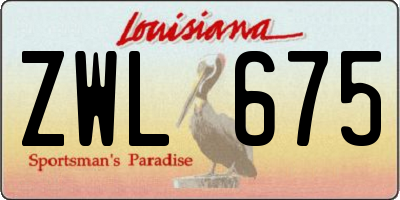 LA license plate ZWL675