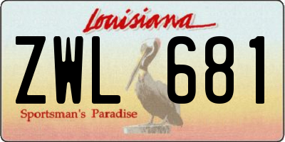 LA license plate ZWL681