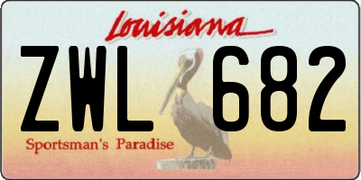 LA license plate ZWL682