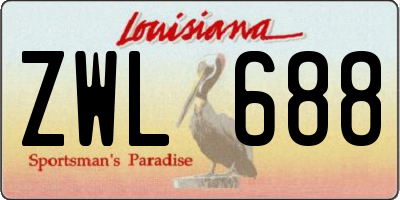 LA license plate ZWL688