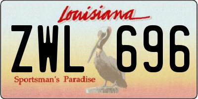 LA license plate ZWL696